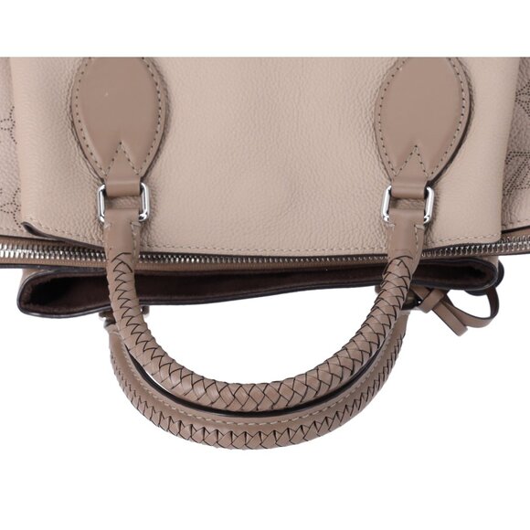 Louis Vuitton Haumea Mahina Satchel Handbag M55031 Galet Grey Leather Tassel - Picture 12 of 17